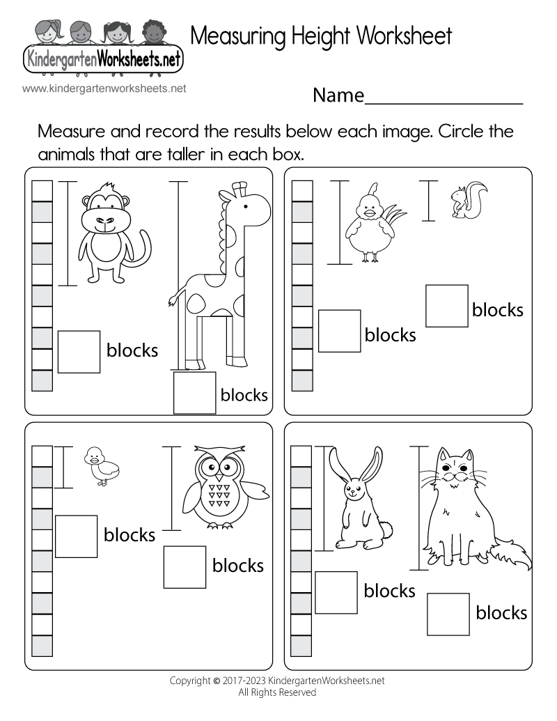 Free Printable Measuring Height Worksheet within Measuring Height Worksheet Printable