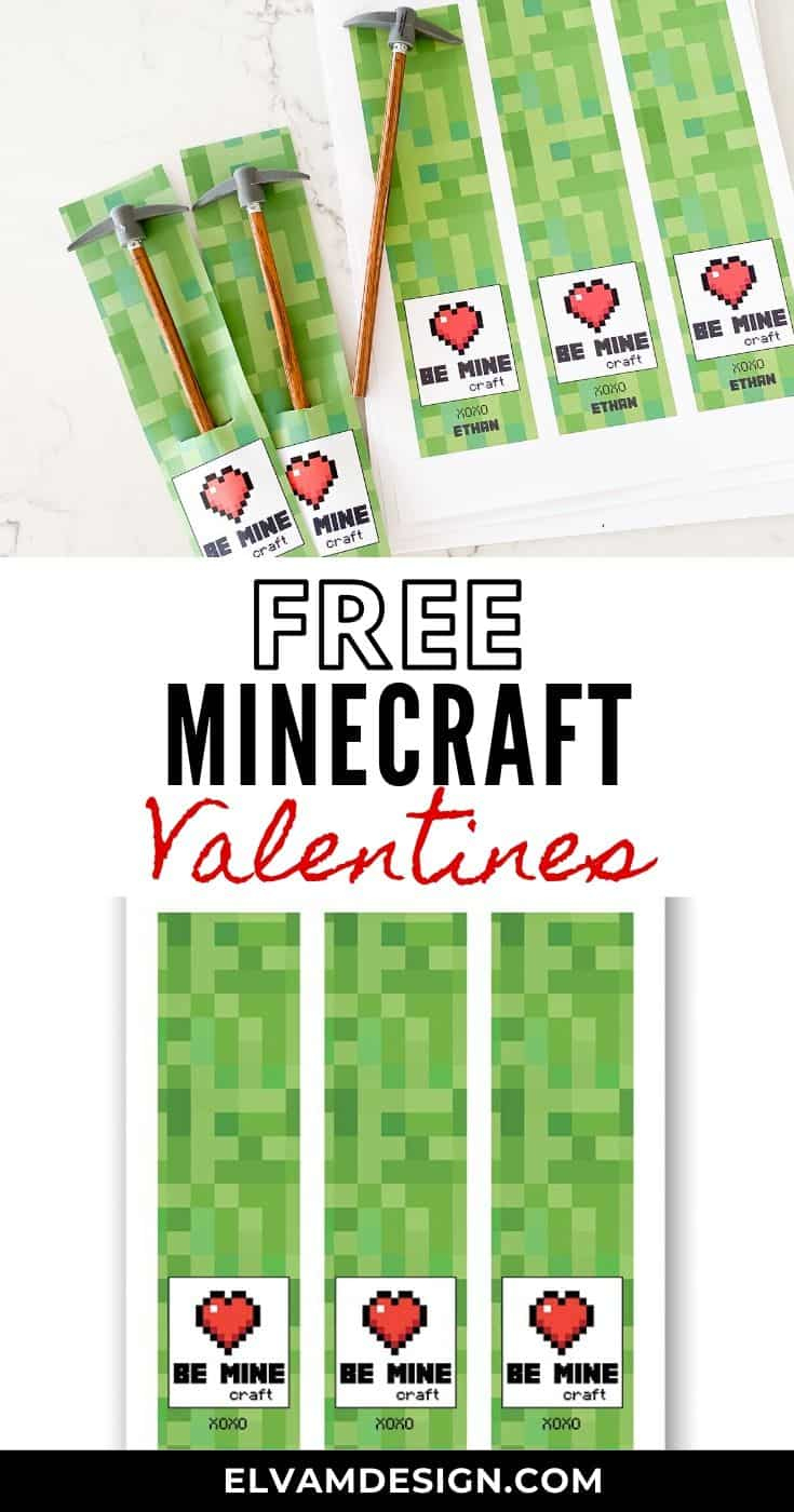 Free Printable Minecraft Valentine&amp;#039;S Day Card - Elva M Design Studio intended for Free Minecraft Valentine Printables