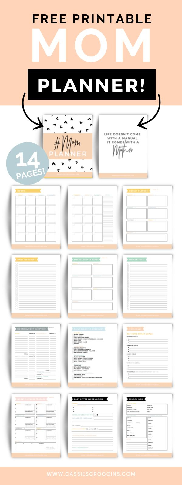 Free Printable Mom Planner + 45 Page Ultimate Mom Planner! with regard to Mom Binder Printables Free