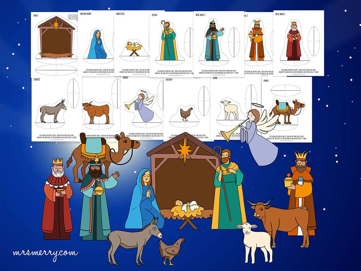 Free Printable Nativity Scene Cutouts | Mrs. Merry within Free Printable Nativity Set
