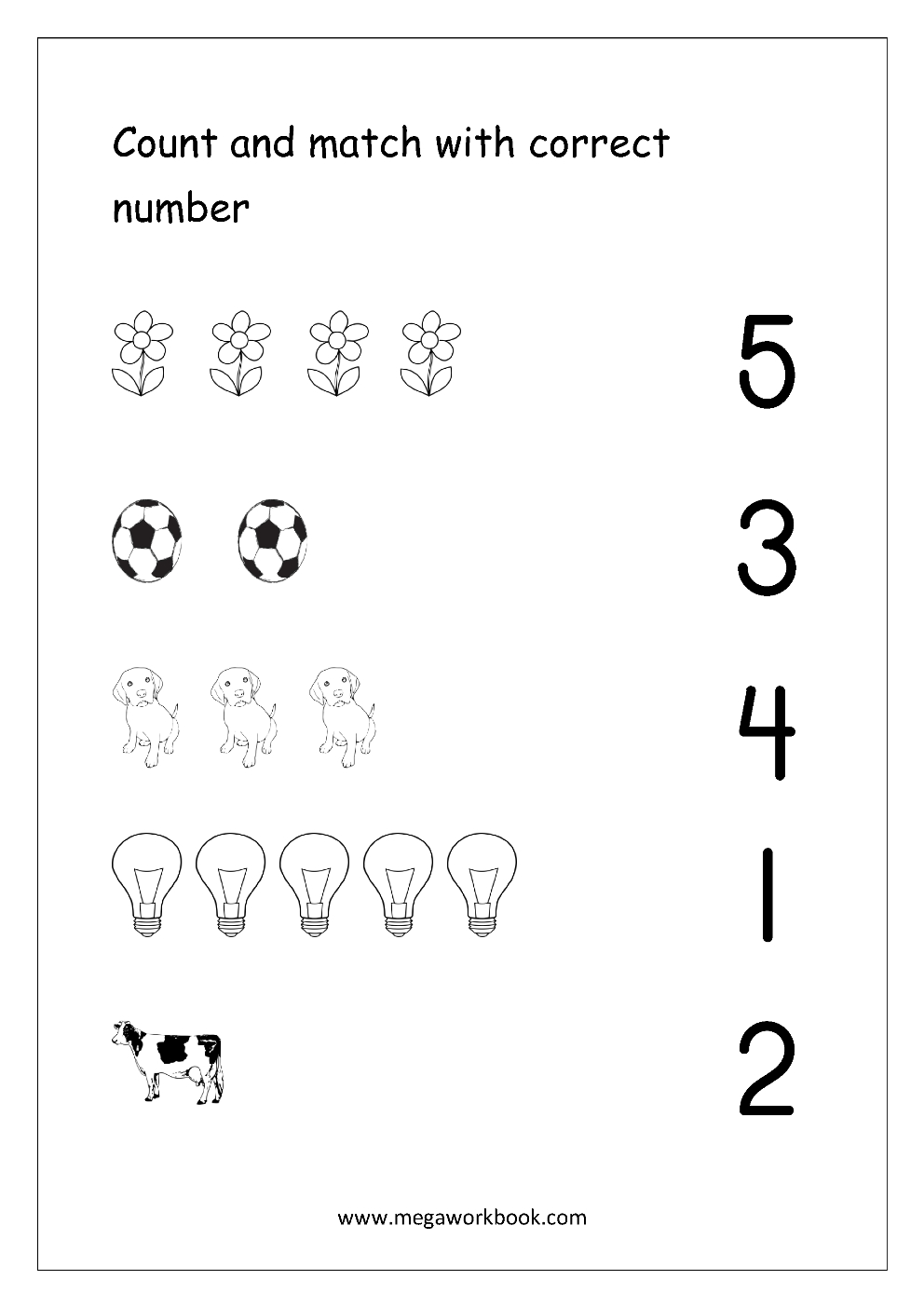 Free Printable Number Matching Worksheets For Kindergarten And within Number Match Worksheet Printable