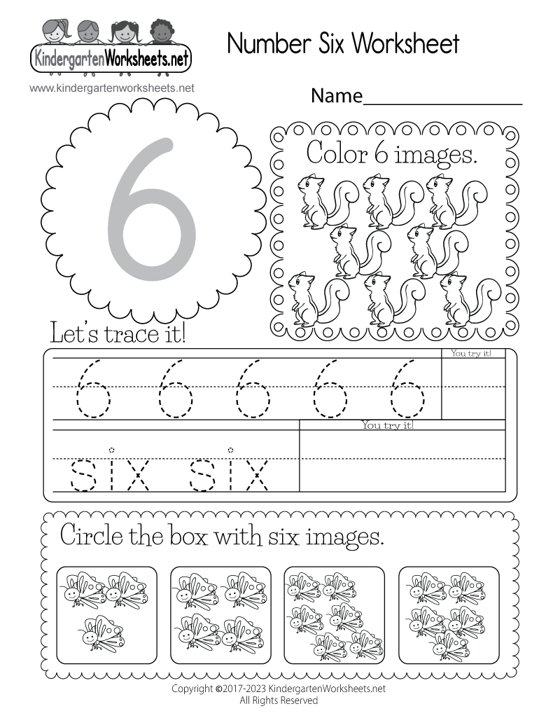 Free Printable Number Six Worksheet with Number Six Worksheet Printable