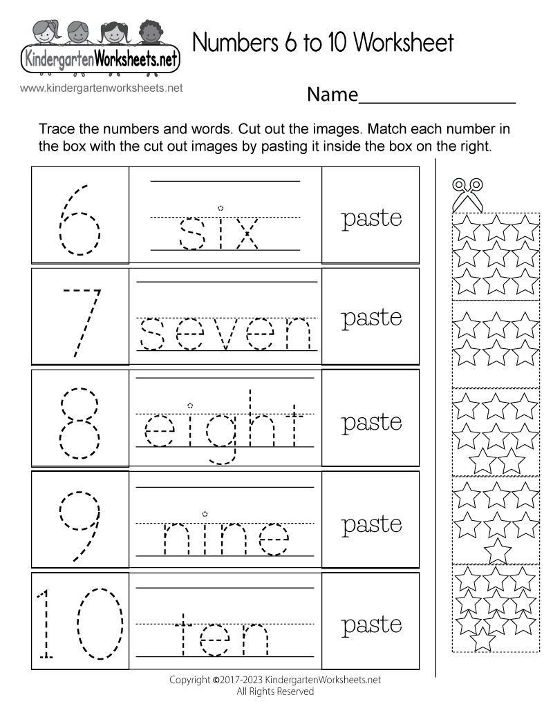 Free Printable Numbers 6 To 10 Worksheet within Numbers 6 To 10 Worksheet Printable