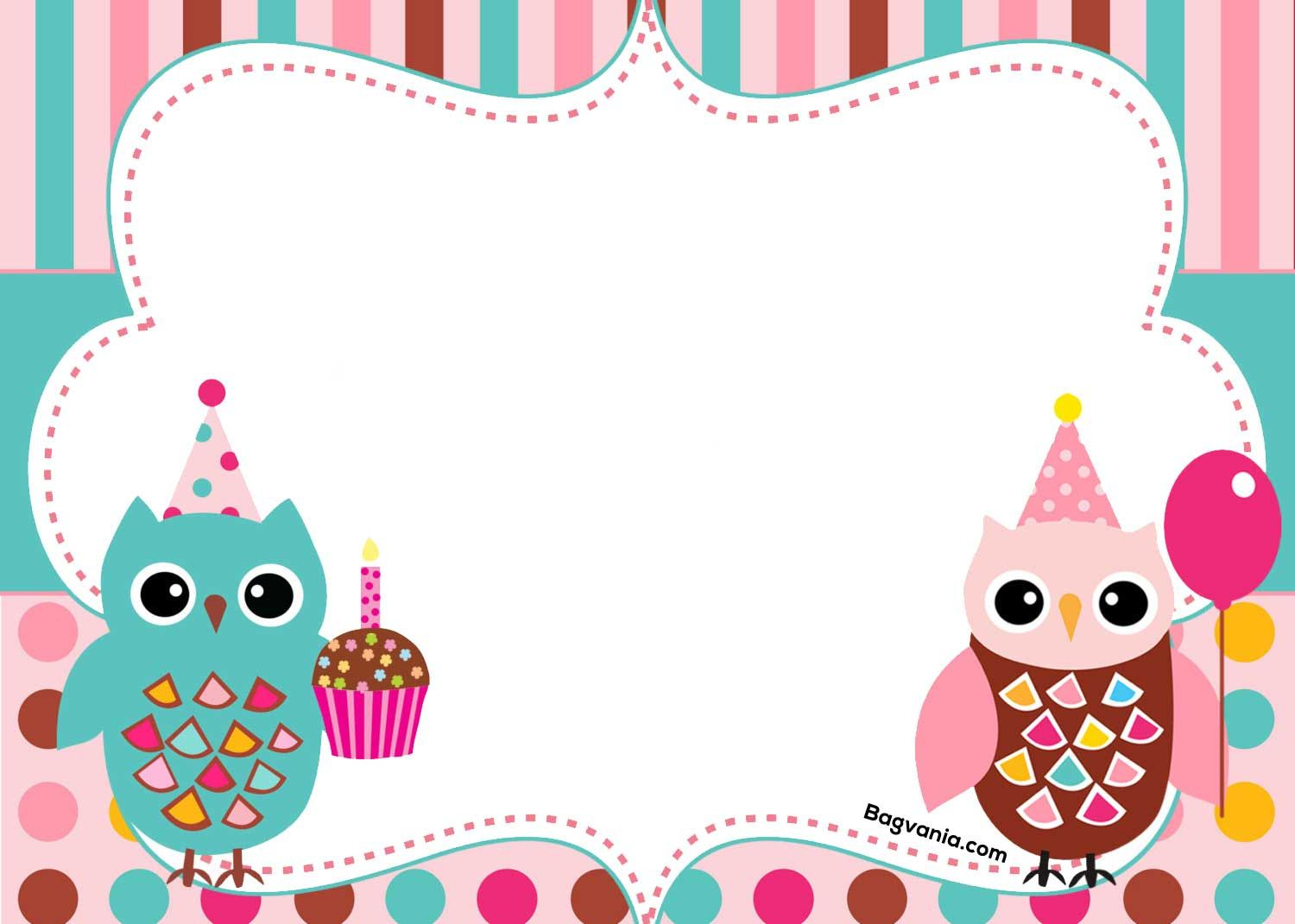 Free Printable Owl Birthday Invitation - Worksheets Library with Owl Birthday Printables Free