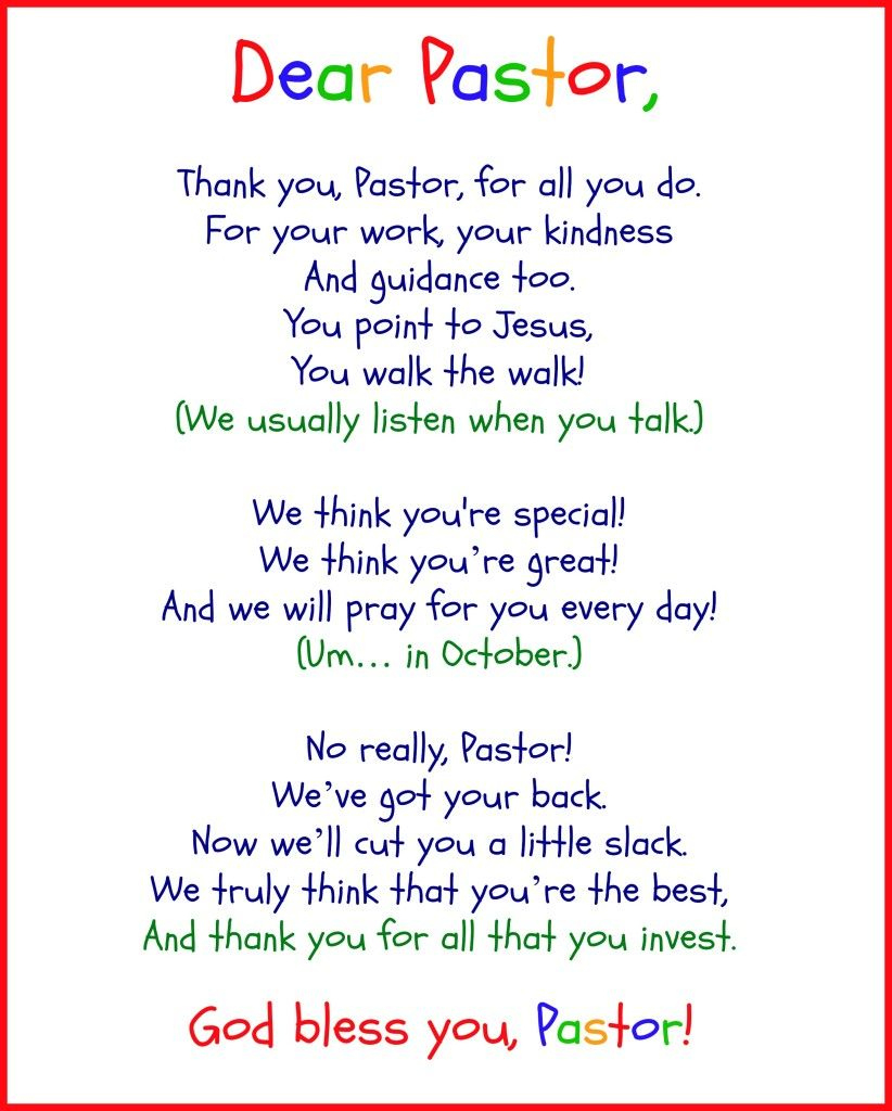 Free Printable Pastor Appreciation Poems - Printable Party Favors intended for Free Printable Poems For Pastor Appreciation