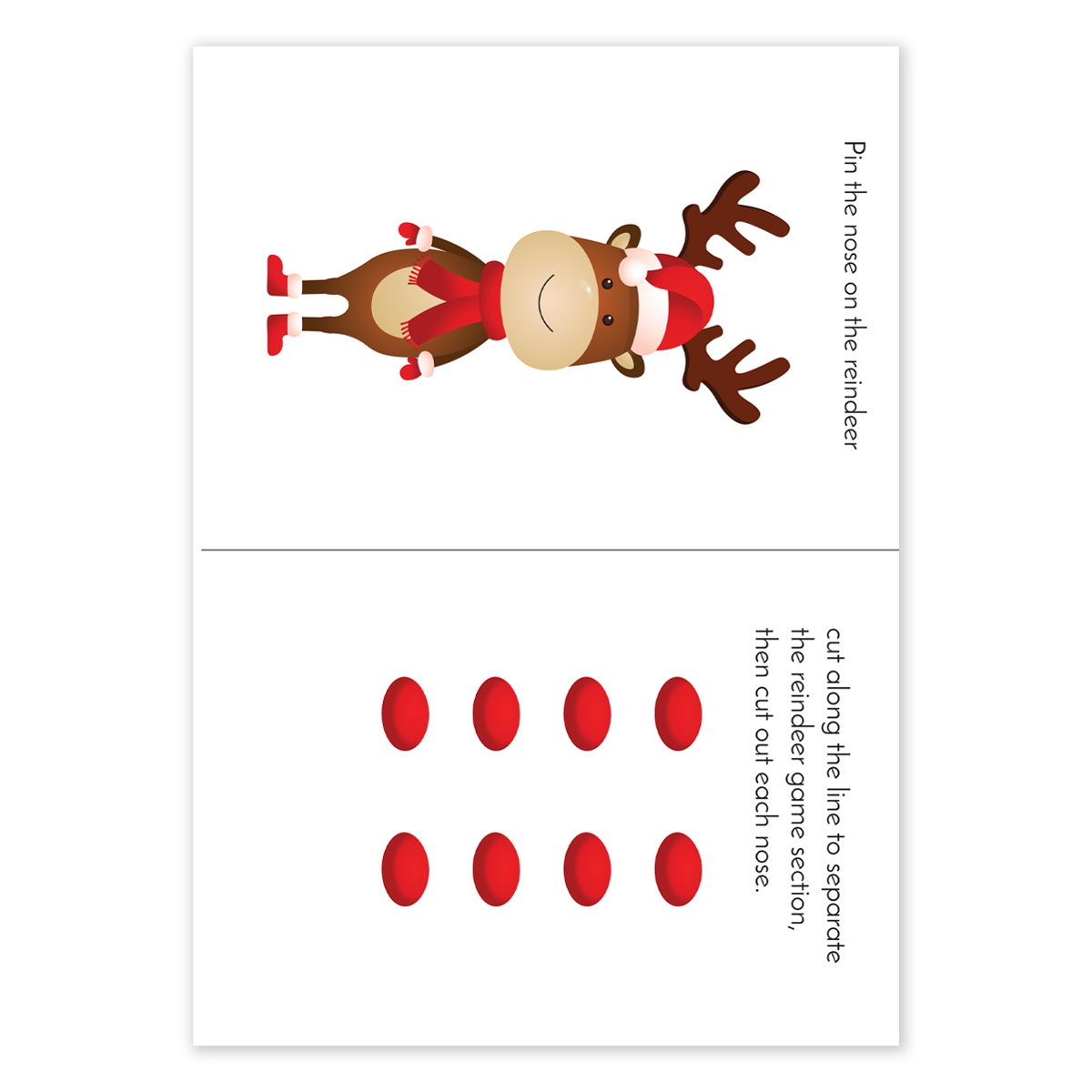 Free Printable - Pin The Nose On The Reindeer - Wall Art regarding Pin The Nose On The Reindeer Free Printable