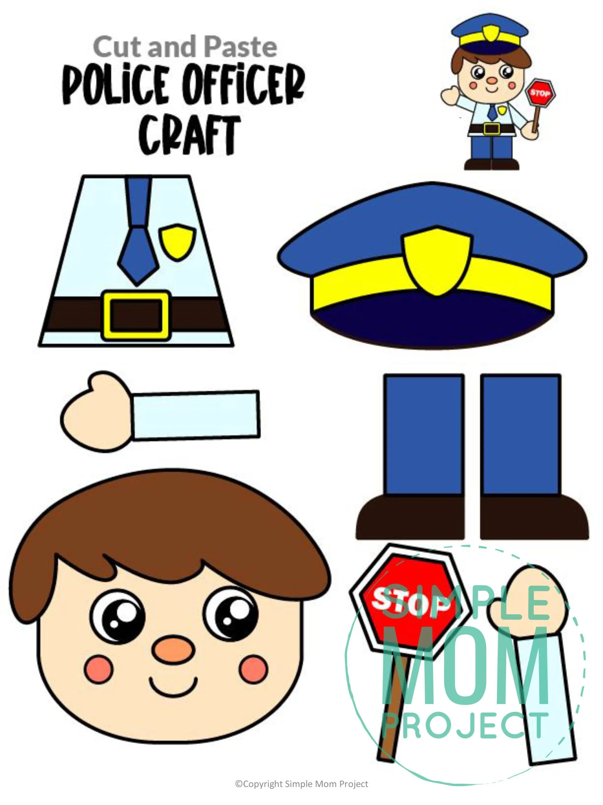 Free Printable Police Officer Craft Template – Simple Mom Project throughout Free Printable Preschool Police Officer Worksheets