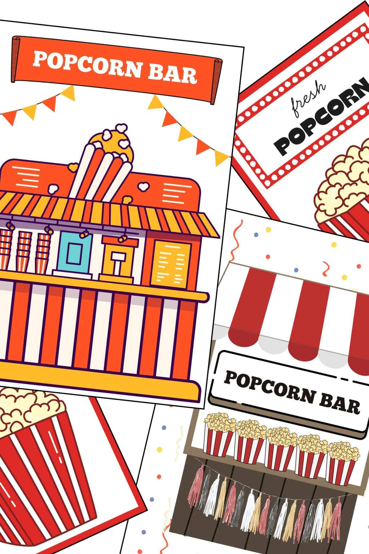 Free Printable Popcorn Sign (11 Designs) | The Pink Craft Box intended for Free Printable Popcorn Sign