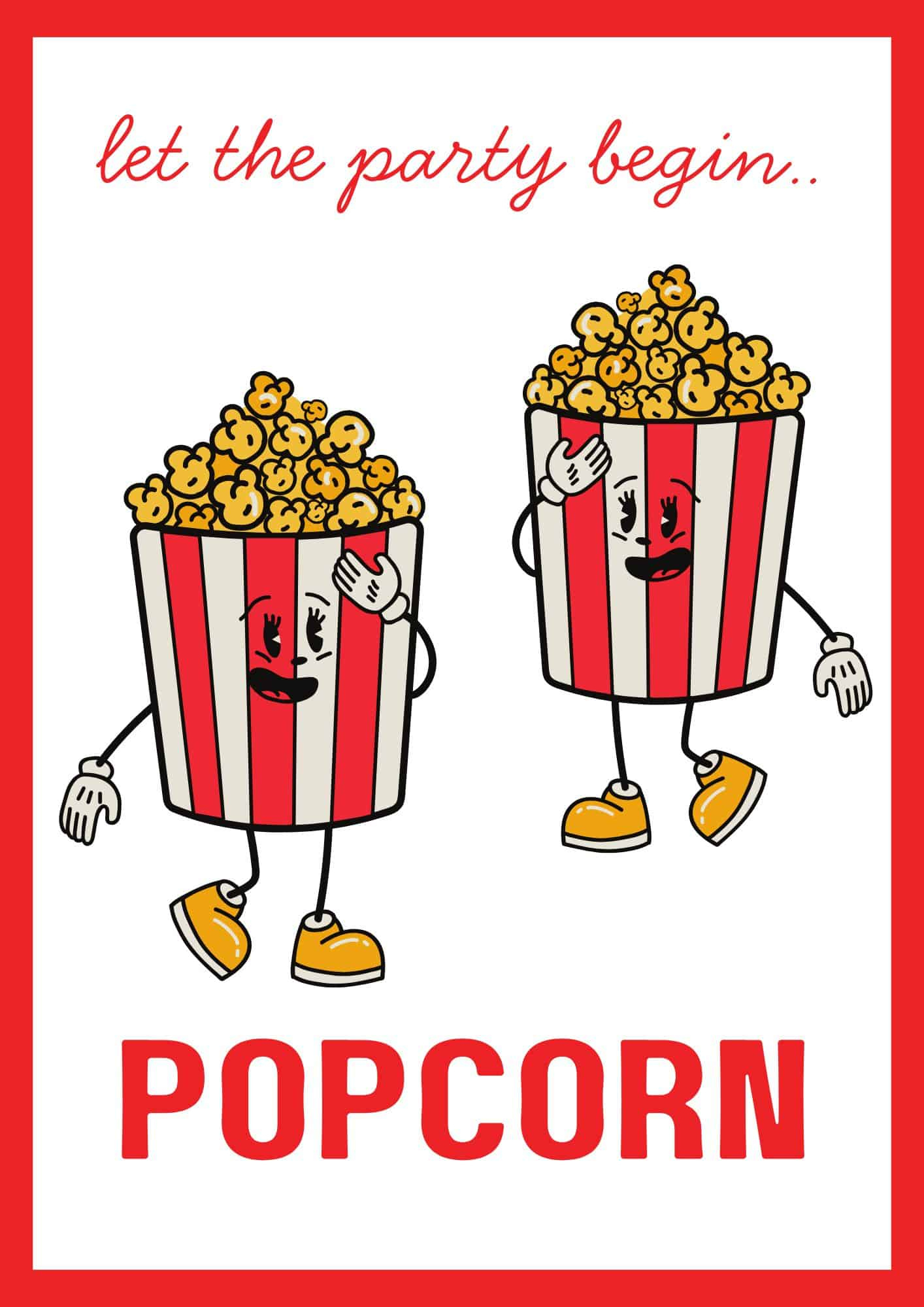 Free Printable Popcorn Sign (11 Designs) | The Pink Craft Box pertaining to Free Printable Popcorn Sign