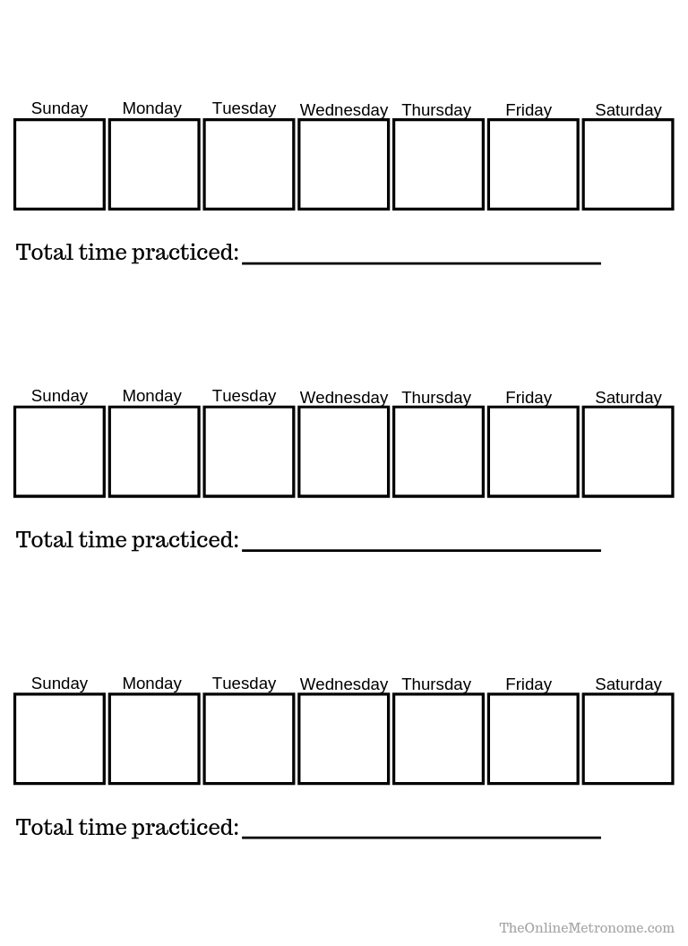 Free Printable Practice Journals For Musicians throughout Music Practice Chart Printable Free