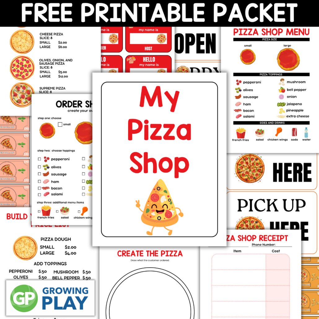 Free Printable Pretend Play Pizza Packet - Growing Play with Free Pretend Play Printables