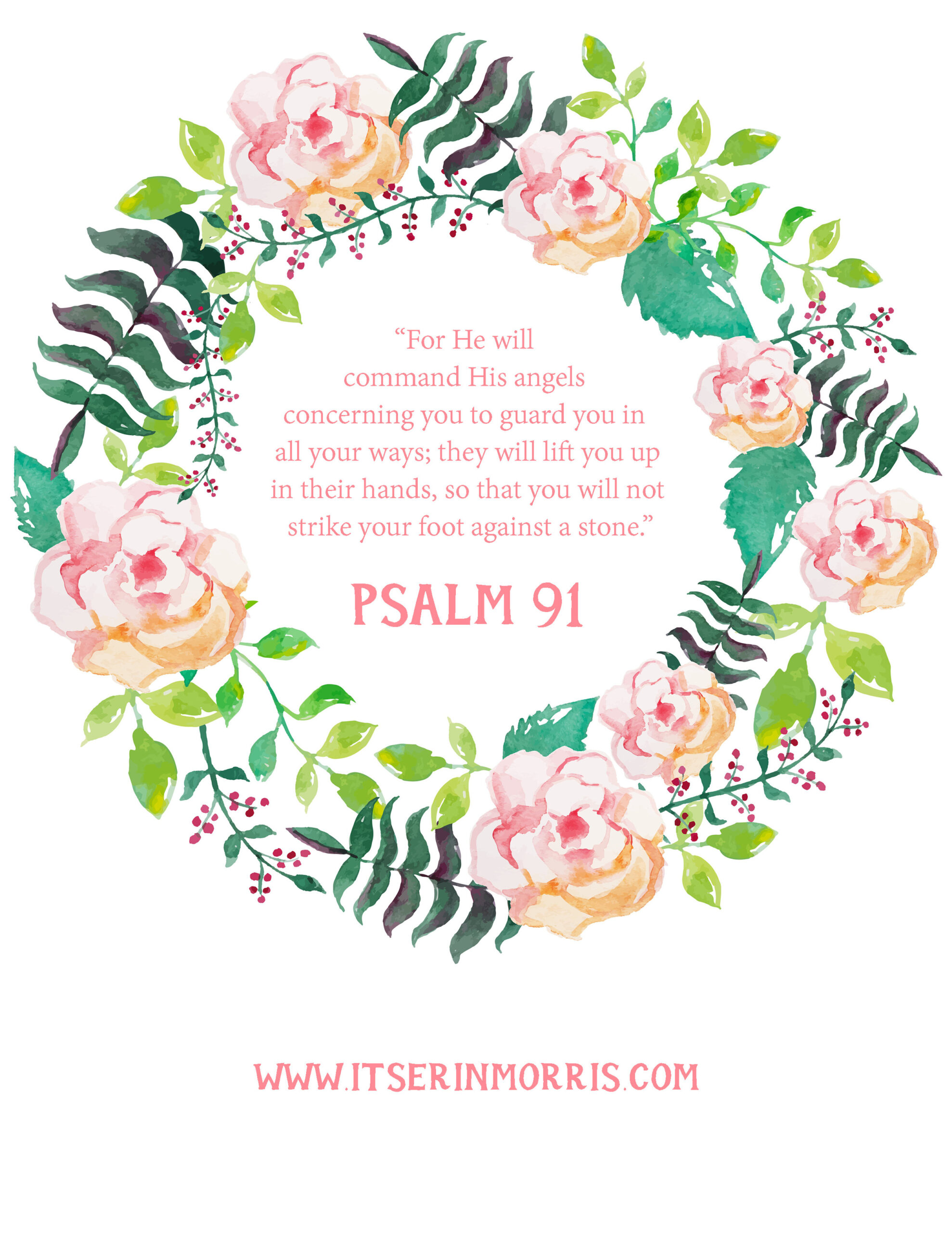 Free Printable | Psalm 91 — Erin Morris within Free Printable Psalm 91 Printable Version