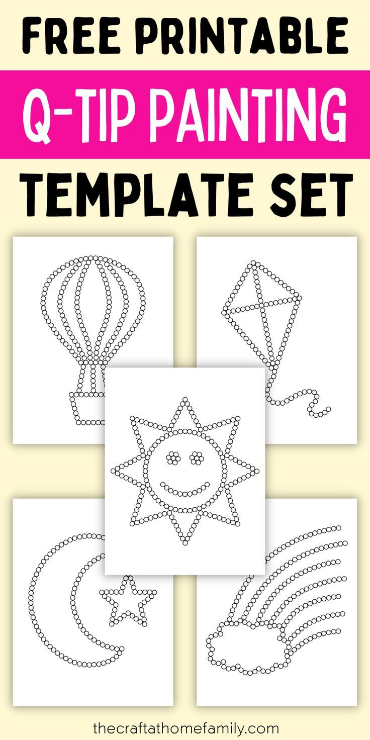 Free Printable Q-Tip Colouring Templates throughout Free Printable Q Tip Painting Templates