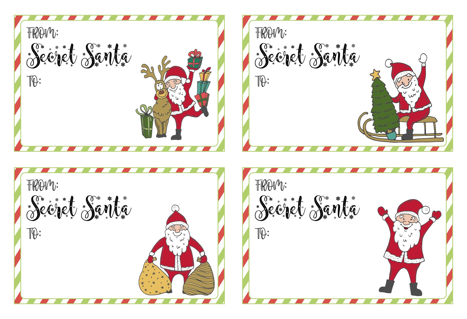 Free Printable Santa Tags - Printable Party Favors within Free Gift Tags From Secret Santa Printable