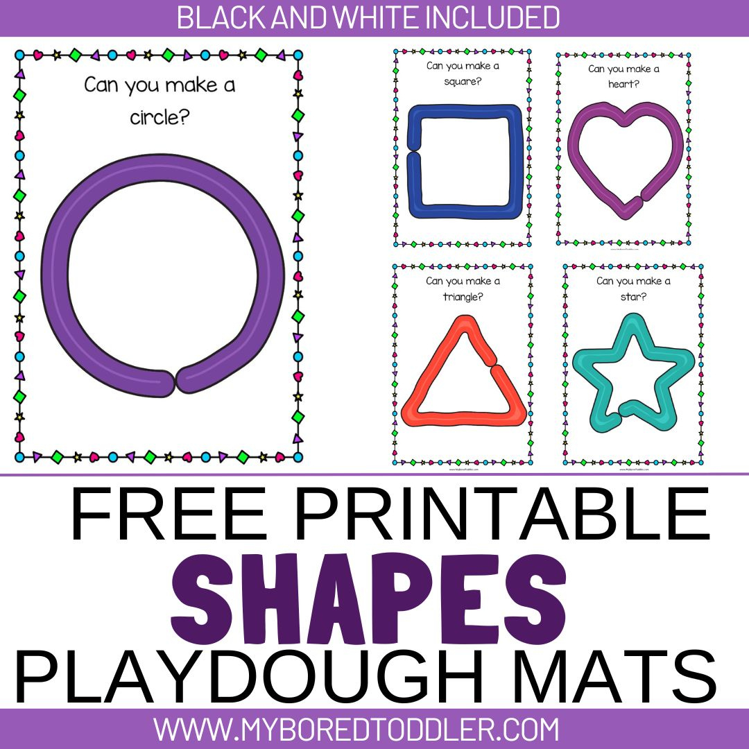 Free Printable Shapes Playdough Mats - My Bored Toddler regarding Playdough Mats Free Printables