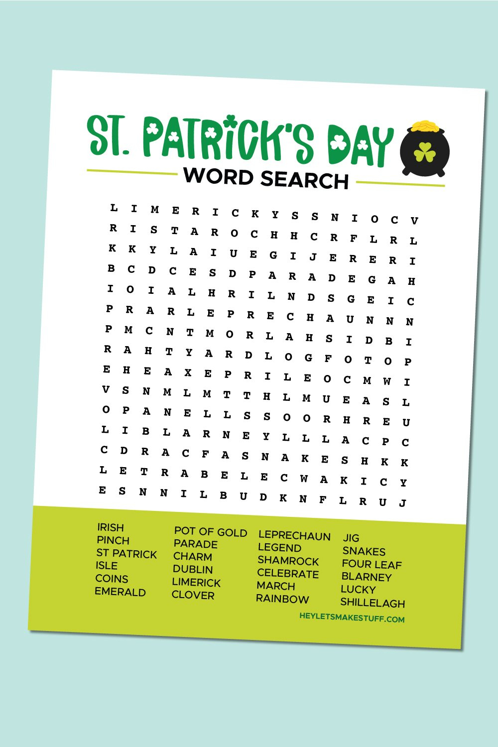 Free Printable St. Patrick&amp;#039;S Day Word Search - Hey, Let&amp;#039;S Make Stuff with Free Printable St Patrick&amp;#039;S Day Word Search