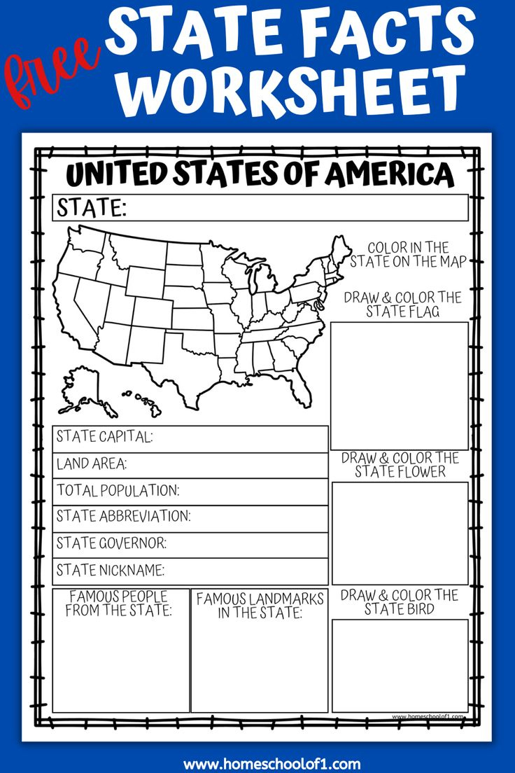 Free Printable State Facts Worksheet inside Free Printable State Facts Worksheets