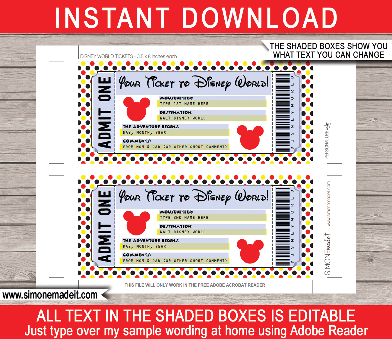 Free Printable Surprise Disney On Ice Tickets - Printable Party Favors within Free Printable Disney On Ice Ticket Template