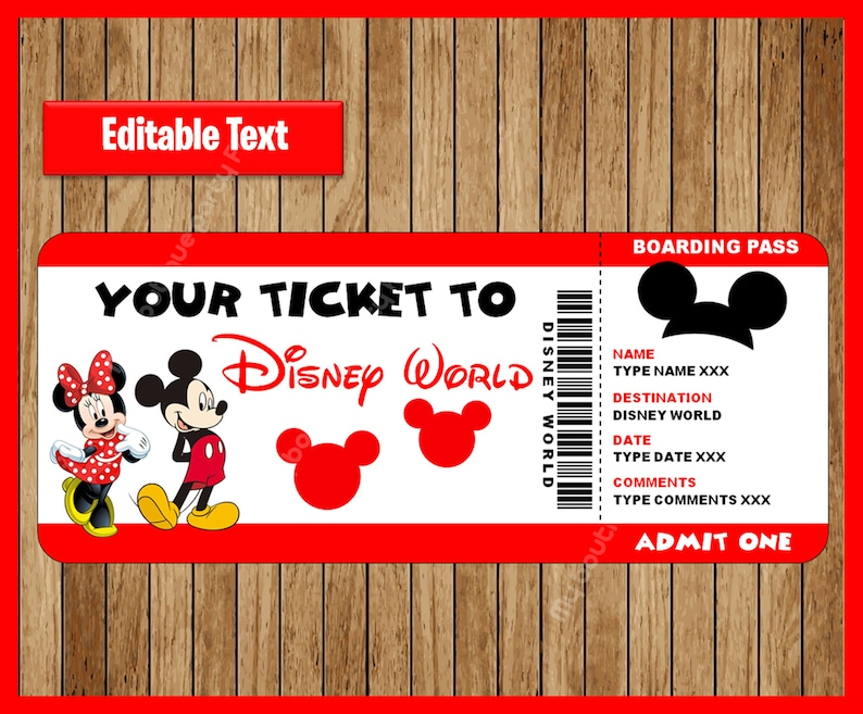 Free Printable Surprise Disney Tickets with regard to Free Printable Disney Boarding Pass