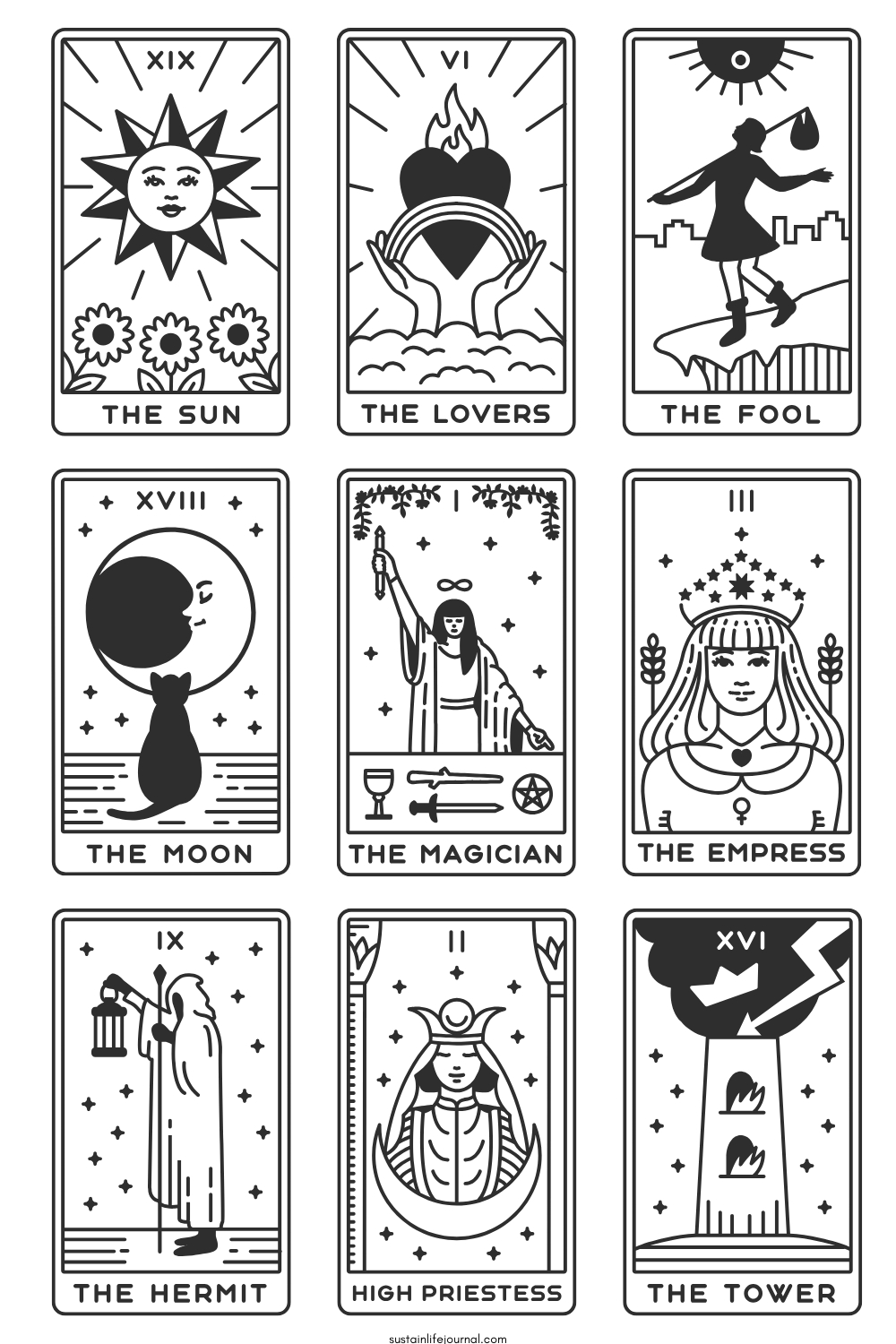 Free Printable Tarot Cards - Sustain Life Journal in Fortune Telling Cards Printable