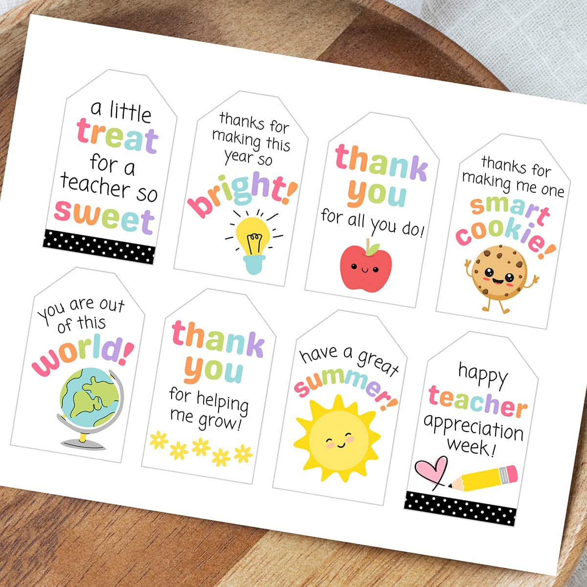 Free Printable Teacher Appreciation Gift Tags - Aubree Originals for Free Printable Teacher Tags
