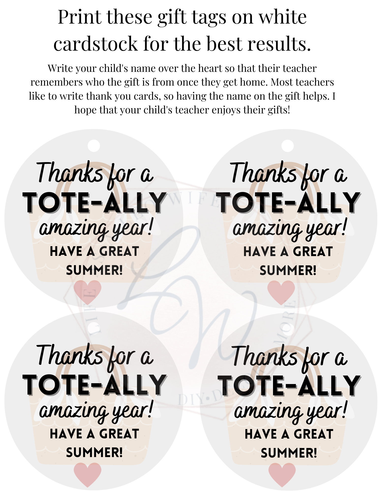 Free Printable Teacher Gift Tags &amp;amp; End Of The Year Gift Ideas pertaining to End of Year Teacher Gift Tags Free Printable