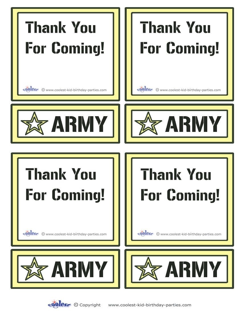 Free Printable Thank You Cards For Military - Printable Party Favors for Military Thank You Cards Free Printable