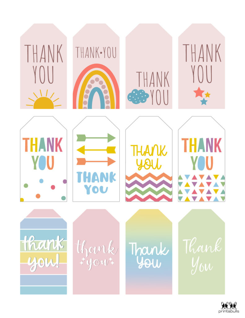 Free Printable Thank You Tags - 300 Tags | Printabulls regarding Free Thank You Tags Printable