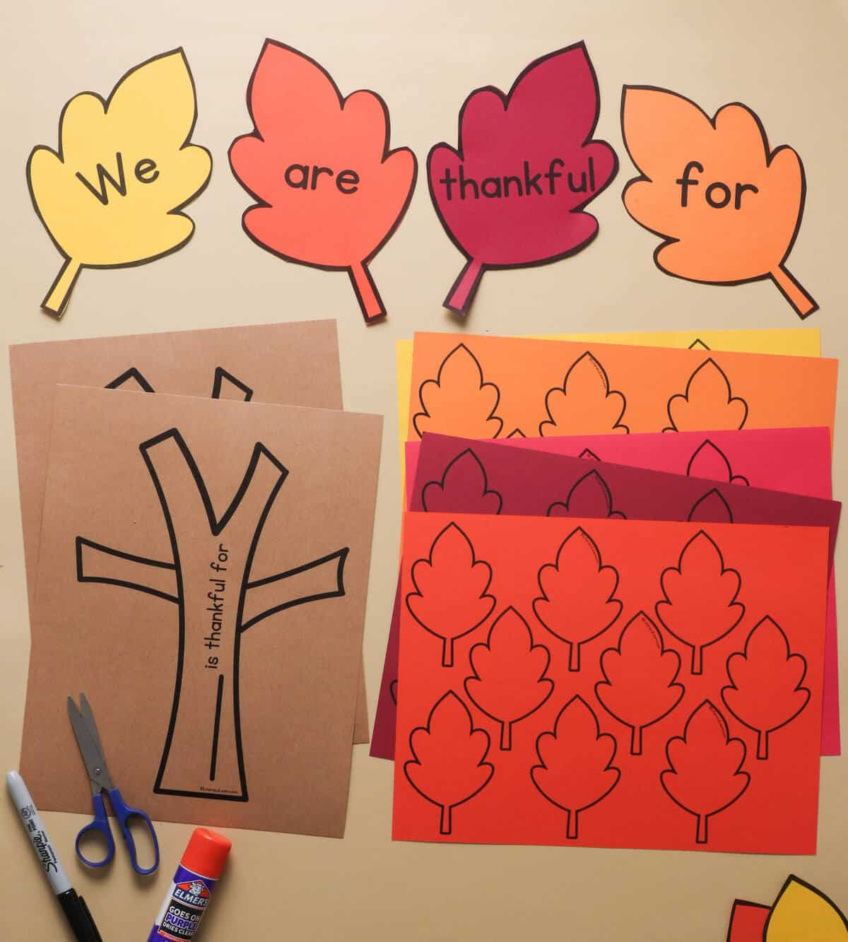 Free Printable Thankful Tree With Leaves - Literacy Learn with Thankful Leaves Free Printable