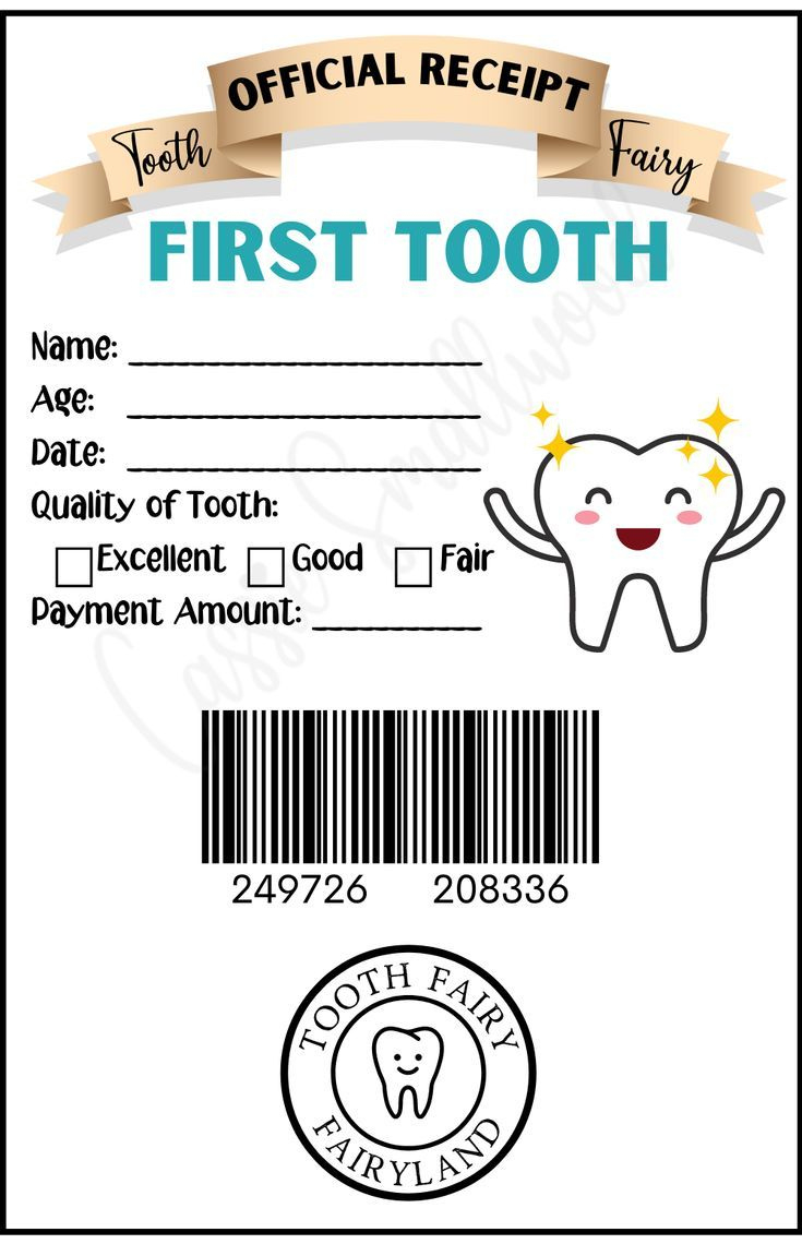 Free Printable Tooth Fairy Receipt For First Tooth in Tooth Fairy Receipt Printable Free Download