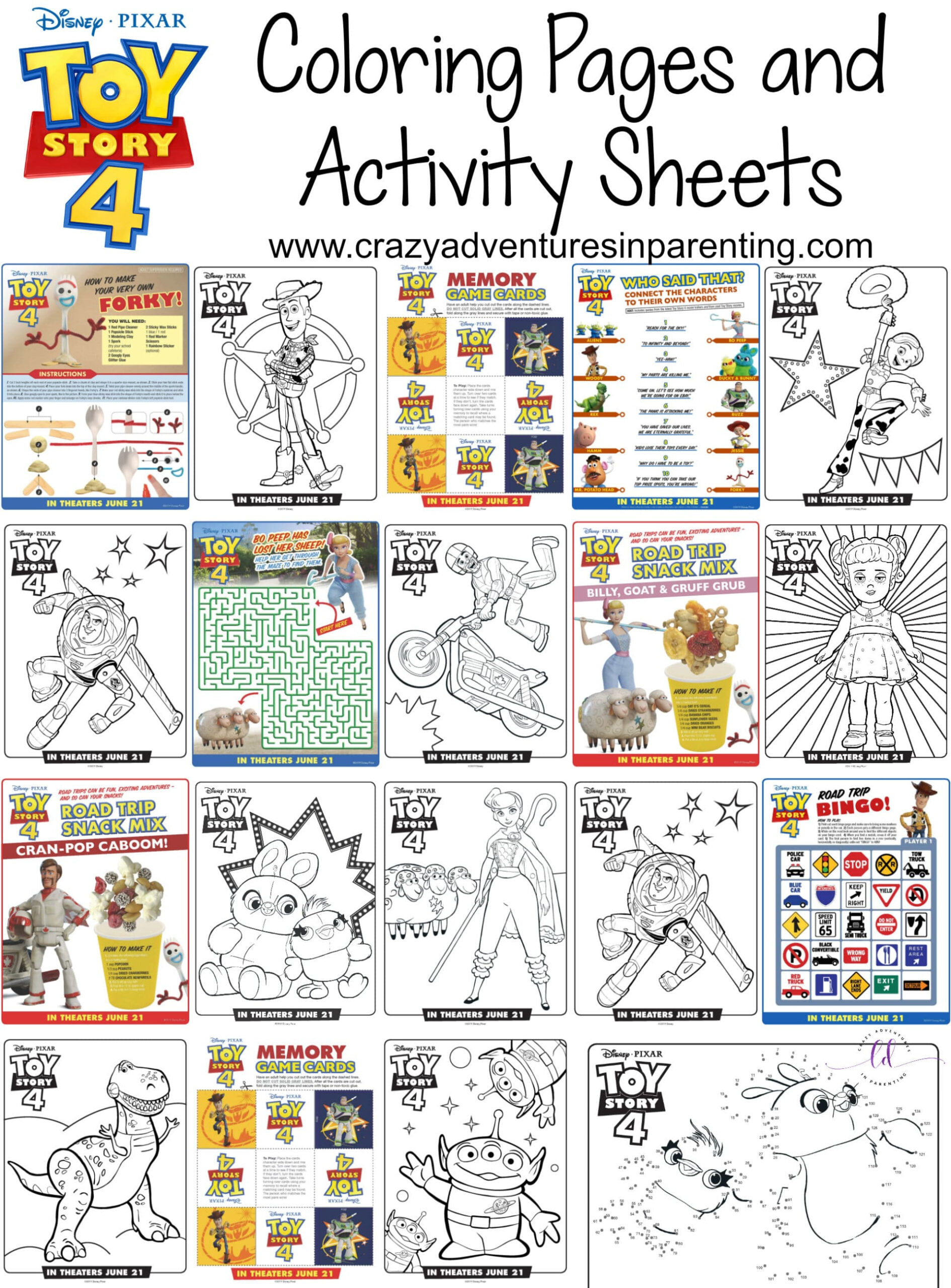 Free Printable Toy Story 4 Coloring Pages And Activity Sheets regarding Free Printables Toy Story