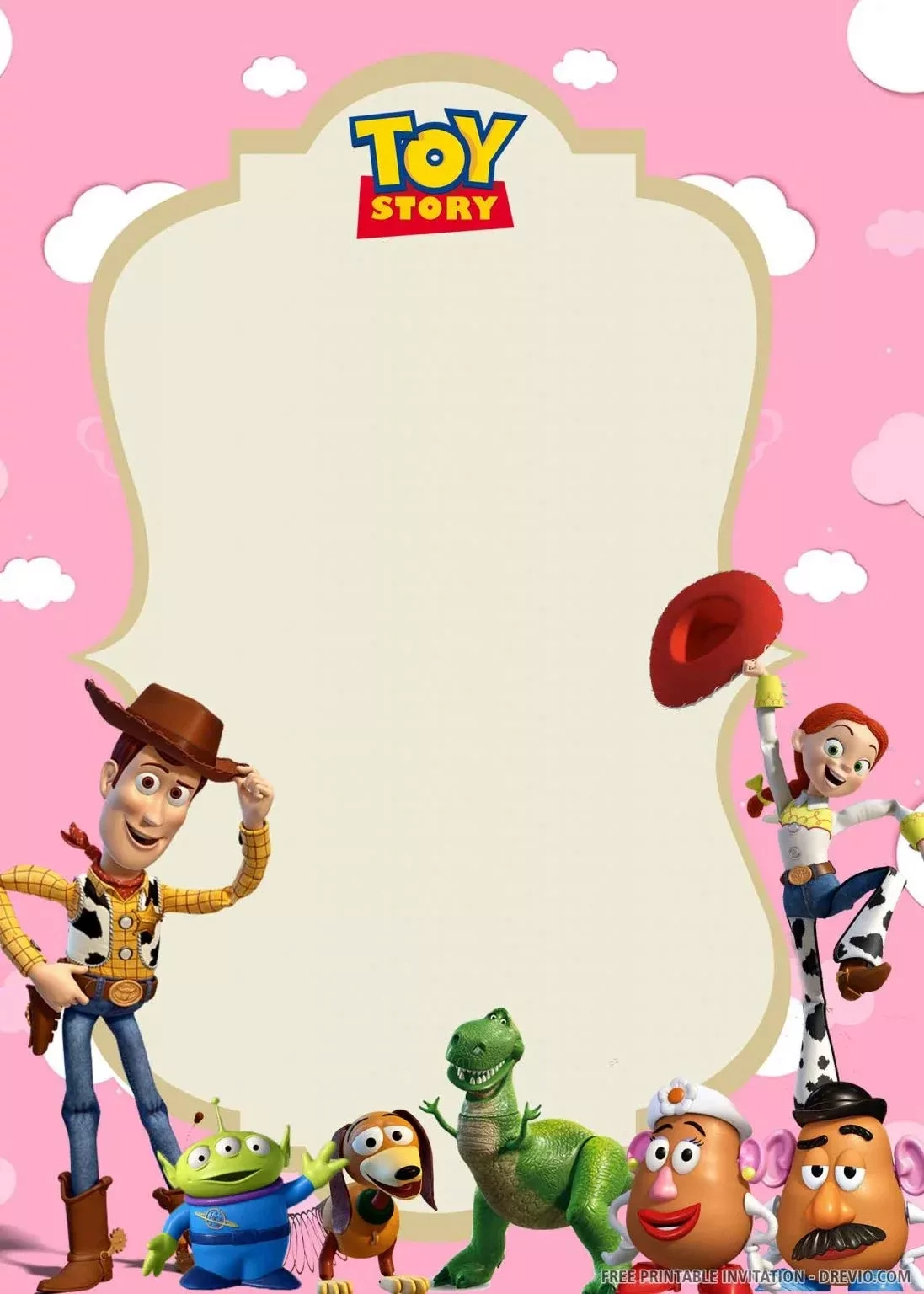 Free Printable) – Toy Story Birthday Invitation Template in Toy Story Invitations Printable Free