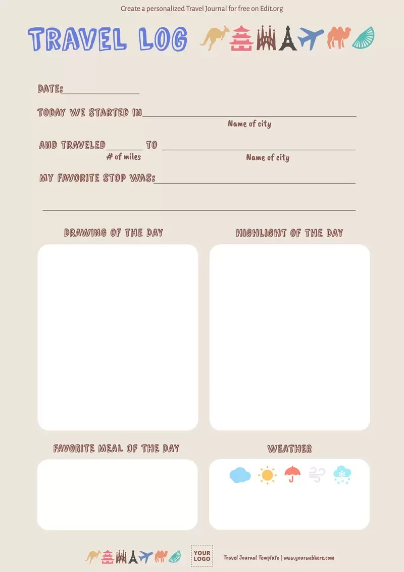 Free Printable Travel Journal Templates with Traveler&amp;#039;S Notebook Free Printables