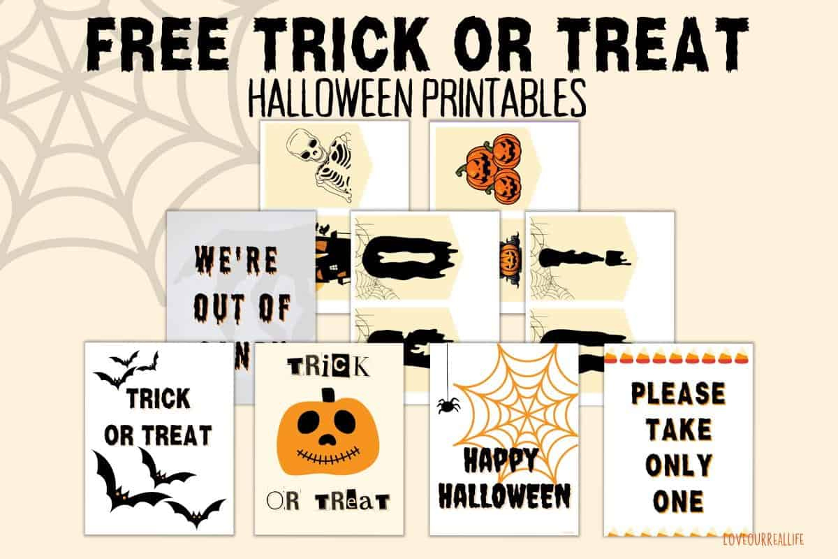 Free Printable Trick Or Treat Signs For Halloween ⋆ Love Our Real with regard to Free Printable Trick Or Treat Signs