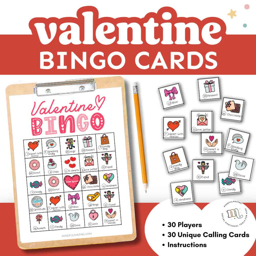 Free Printable Valentine&amp;#039;S Bingo Game (30 Cards!) • Mindfulmazing intended for Free Printable Valentine Bingo Cards
