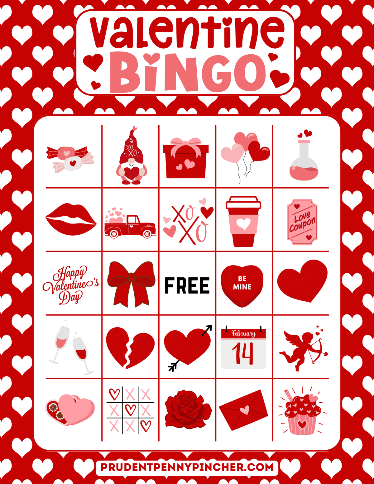 Free Printable Valentine&amp;#039;S Day Bingo Cards - Prudent Penny Pincher with Free Valentine Bingo Cards to Print