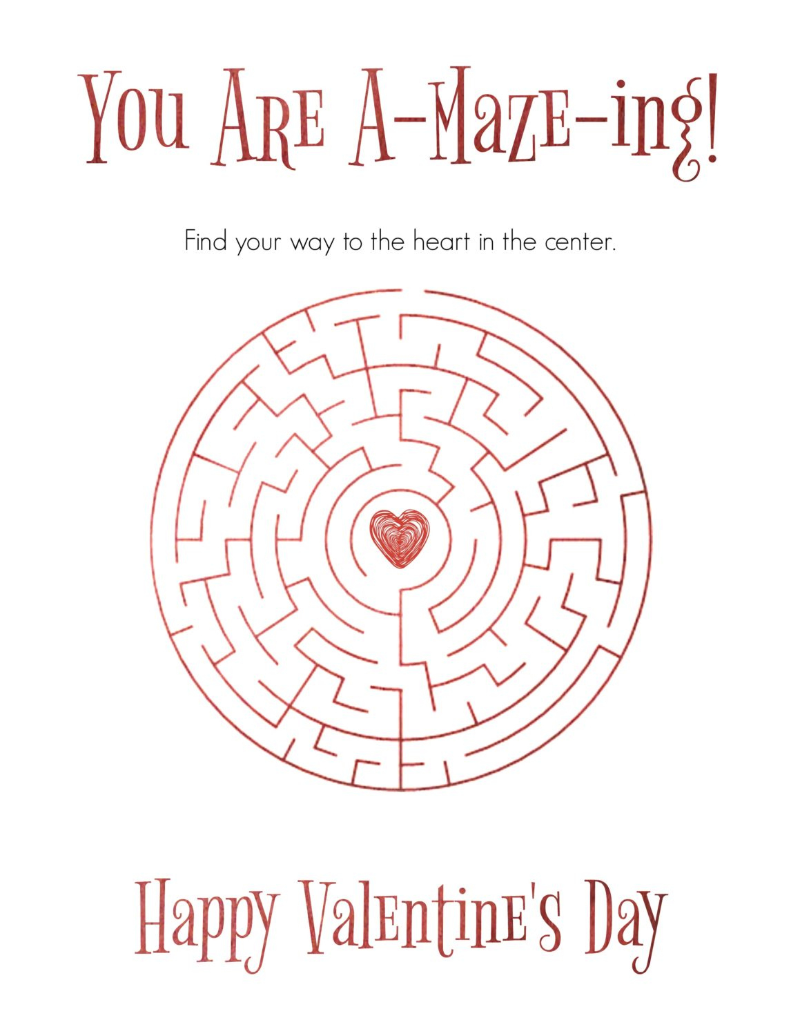 Free Printable Valentine&amp;#039;S Day Maze - Life. Family. Joy with regard to Valentine&amp;#039;S Day Maze Free Printable