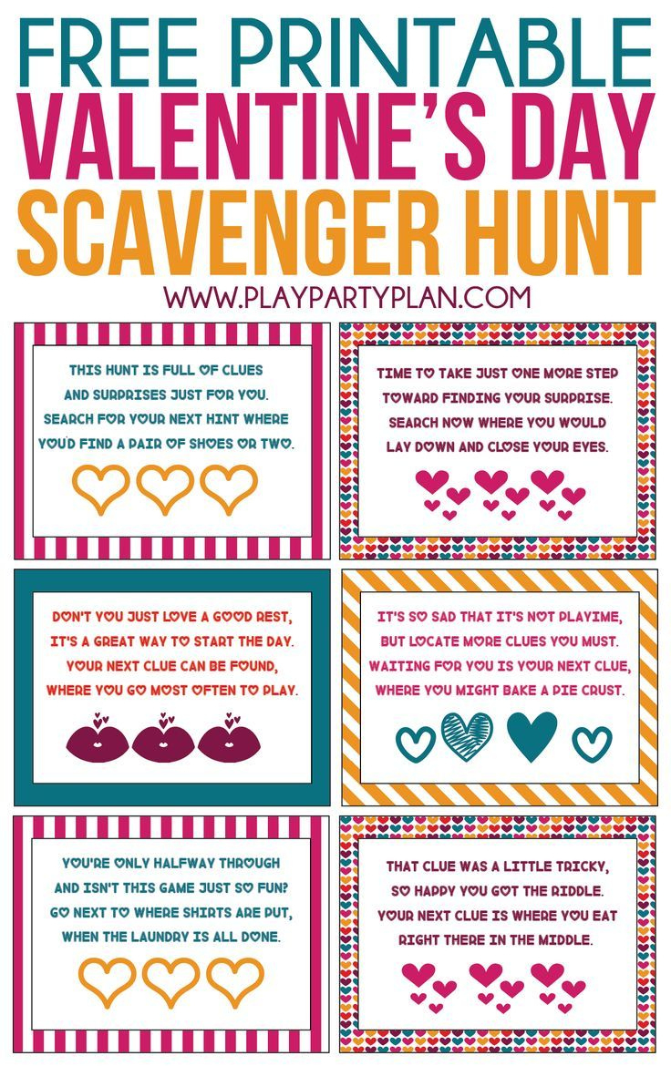 Free Printable Valentine&amp;#039;S Day Scavenger Hunt throughout Free Printable Valentine Scavenger Hunt