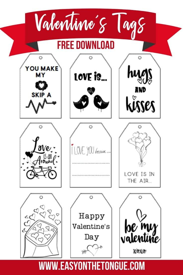 Free Printable Valentines Gift Tags pertaining to Printable Valentines Day Tags
