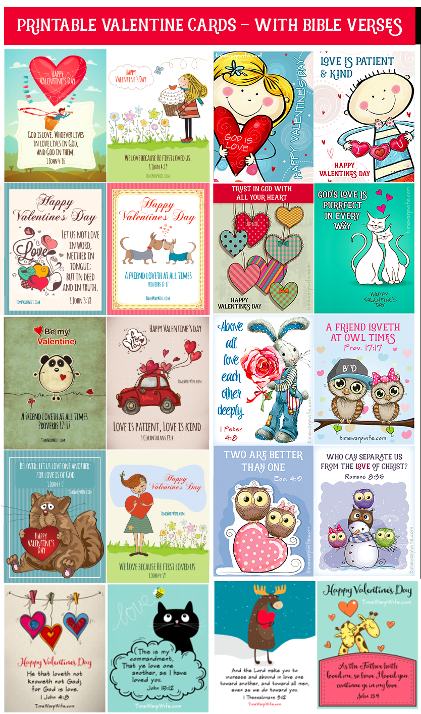 Free Printable Valentine&amp;#039;S - With Bible Verses - Time-Warp Wife with regard to Free Christian Valentine Printables