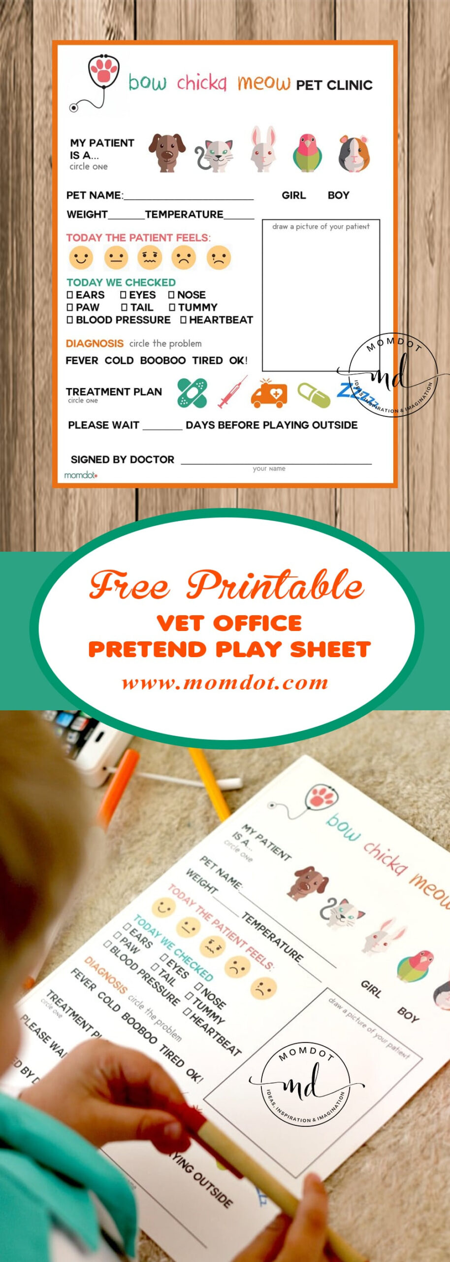 Free Printable: Vet Office Pretend Play Sheet inside Vet Role Play Free Printables