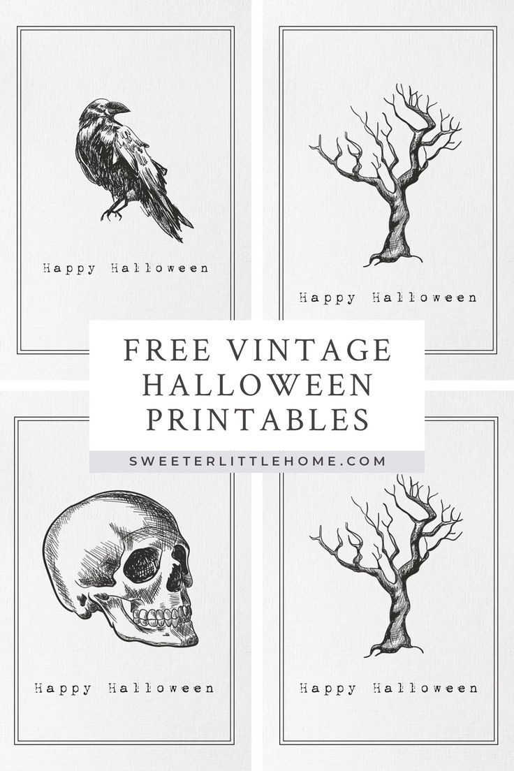 Free Printable Vintage Halloween Wall Art with Printable Halloween Wall Art