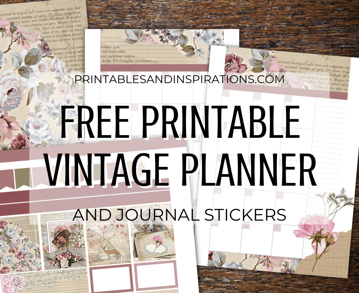 Free Printable Vintage Planner + Journal Stickers - Printables And with regard to Free Printable Journal Stickers