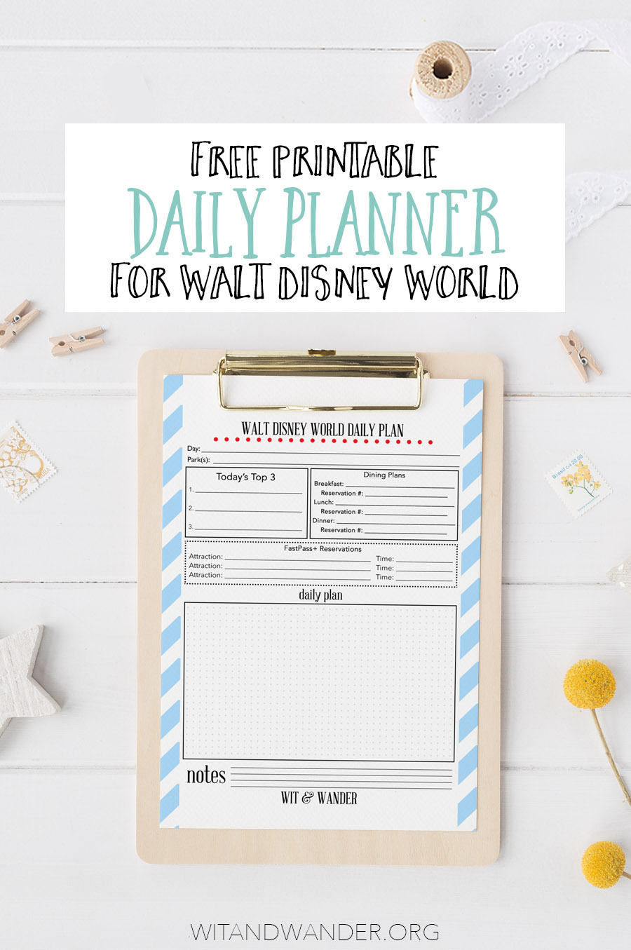 Free Printable Walt Disney World Daily Planner - Our Handcrafted Life pertaining to Free Disney Planning Printables