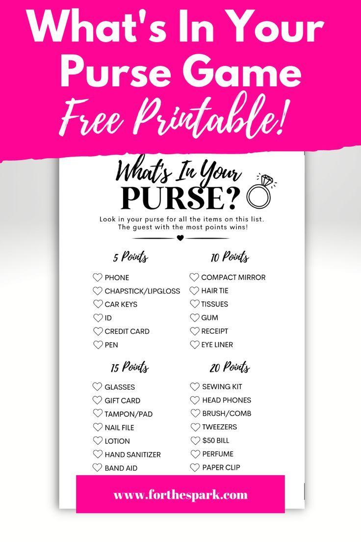 Free Printable What&amp;#039;S In Your Purse Game in Purse Scavenger Hunt Printable Free