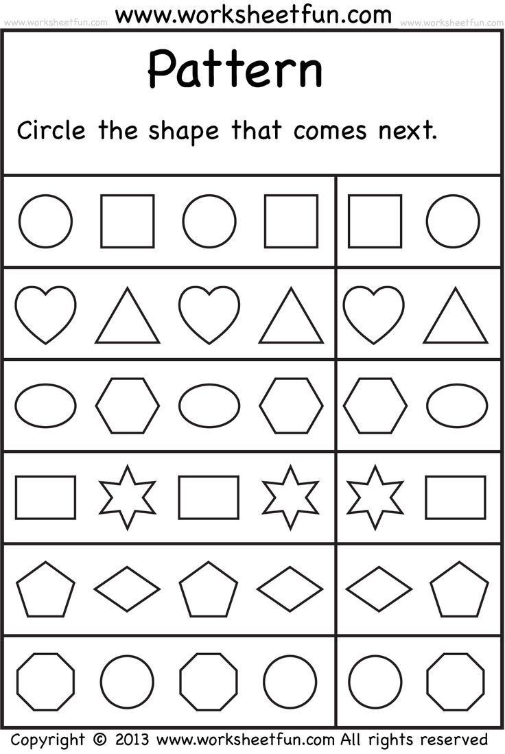 Free Printable Worksheets – Worksheetfun / Free Printable with Printable Kindergarten Patterns Worksheets