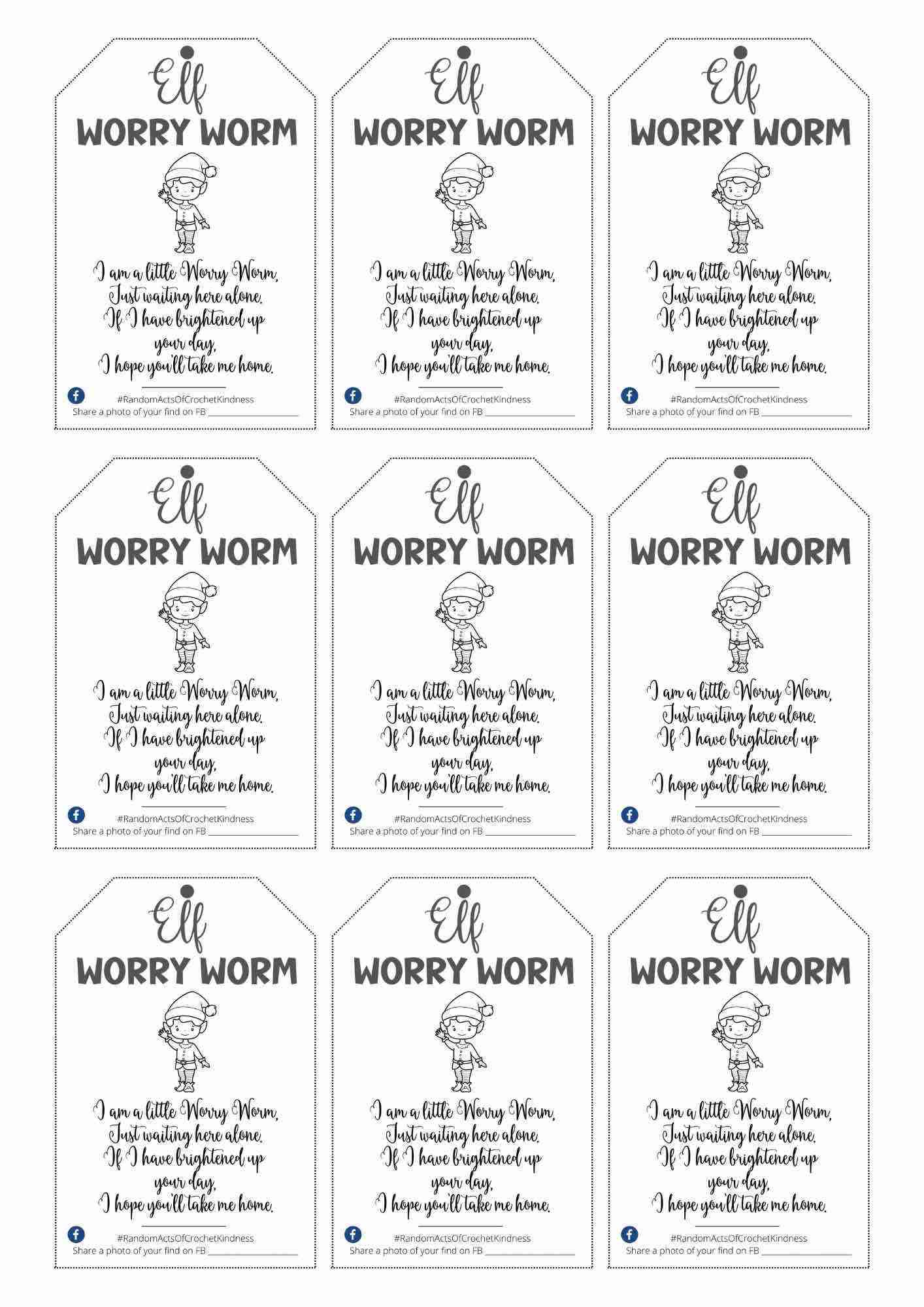 Free Printable Worry Worm Tags - Printable Party Favors throughout Worry Worm Poem Free Printable