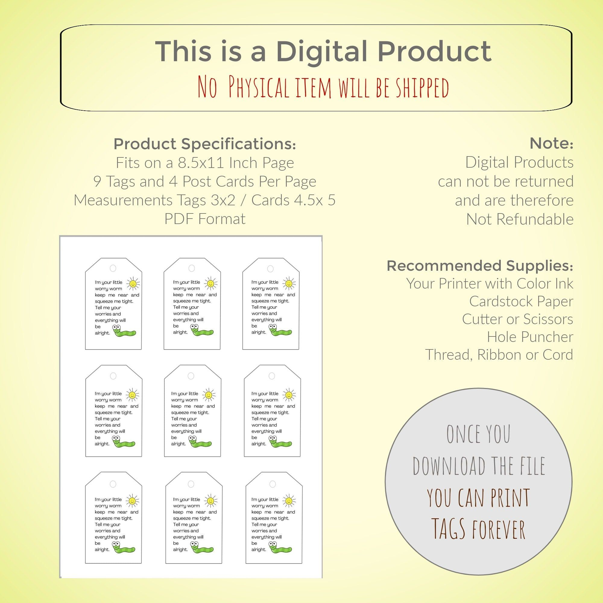 Free Printable Worry Worm Tags - Printable Party Favors with Free Printable Worry Worm Tags