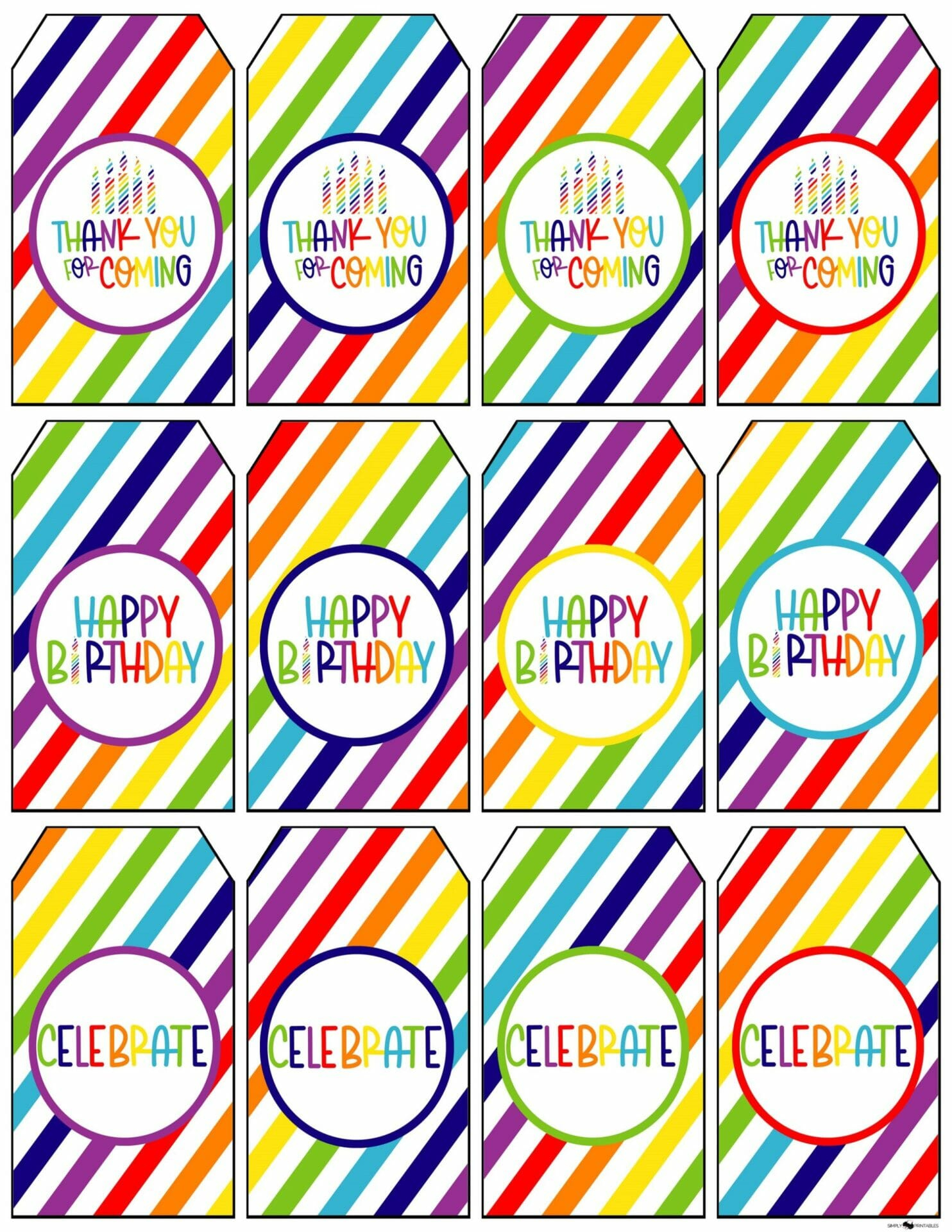 Free Printables Rainbow Birthday Party Favors And Invitation regarding Free Printable Rainbow Gift Tags