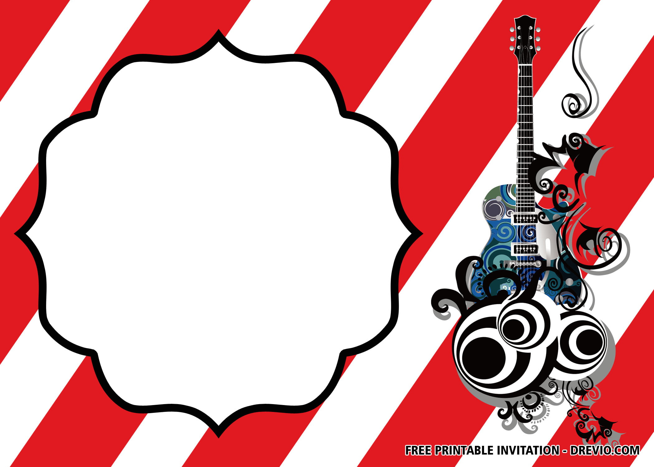 Free Rock Star Birthday Party Invitation Templates - Download in Free Printable Rock and Roll Invitation Templates